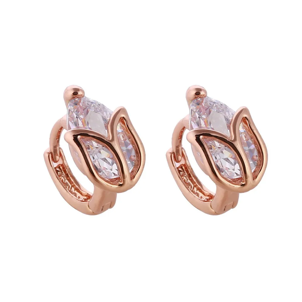 Fashion Design Hoop Earring Women's Graceful Wedding Accessory Tulip