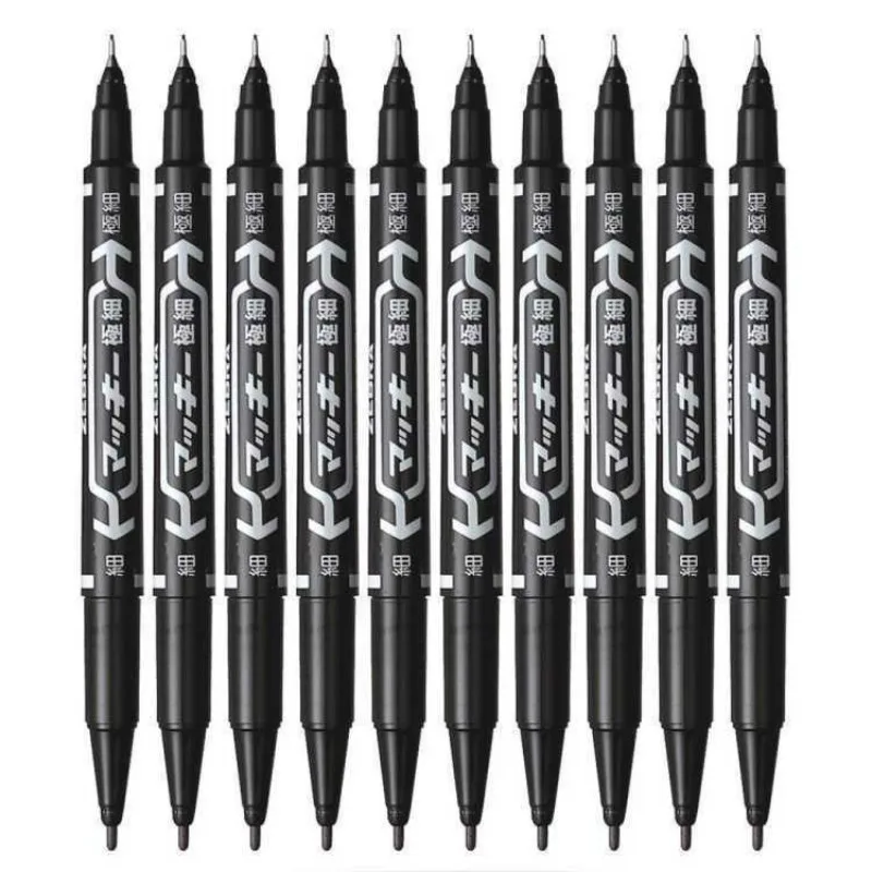 

10Pcs/Set Fineliner Pen drawing Painting Black Pigment Liner Water Based Art Marker Dual Tip School Supplies Stationery