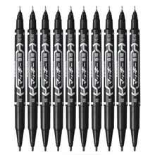 Caneta delineadora, caneta de ponta dupla para desenhar e pintar com pigmento preto, marcador à base d'água, material escolar e papelaria com 10 pçs/set