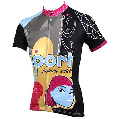 ILPALADINO 1 шт. женская летняя велосипедная майка/куртка для горного велосипеда с милым рисунком велосипедная футболка с коротким рукавом Велоспорт Джерси - Цвет: A