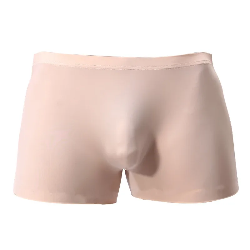 Men Boxer Underwear Boxers Men's U High Elastic Convex Seamless Silk Waist Slim Large Male Boxer Pant for Men 2