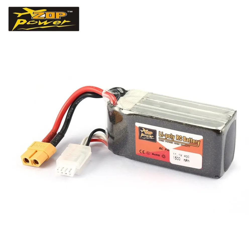 ZOP Мощность 11,1 V 1500 mAh 40C 3 S 3S1P Lipo Батарея XT60 Plug Перезаряжаемые для RC гоночный Drone вертолета лодки автомобиля Модель