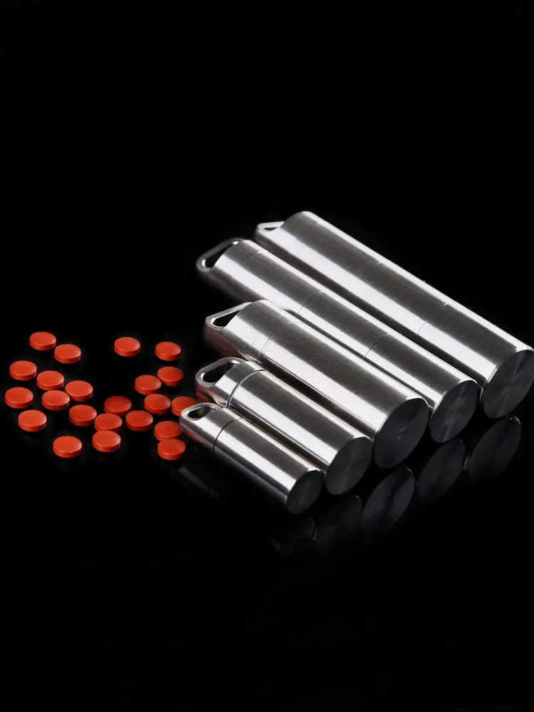 

Waterproof Aluminum Pill Box Case Bottle Cache Drug Holder Container Keychain Medicine Box Health Care
