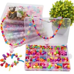 Набор из пластиковых акриловых бусин, DIY игрушки, изготовление ювелирных изделий, детский набор из бисера, творческие подарки для детей