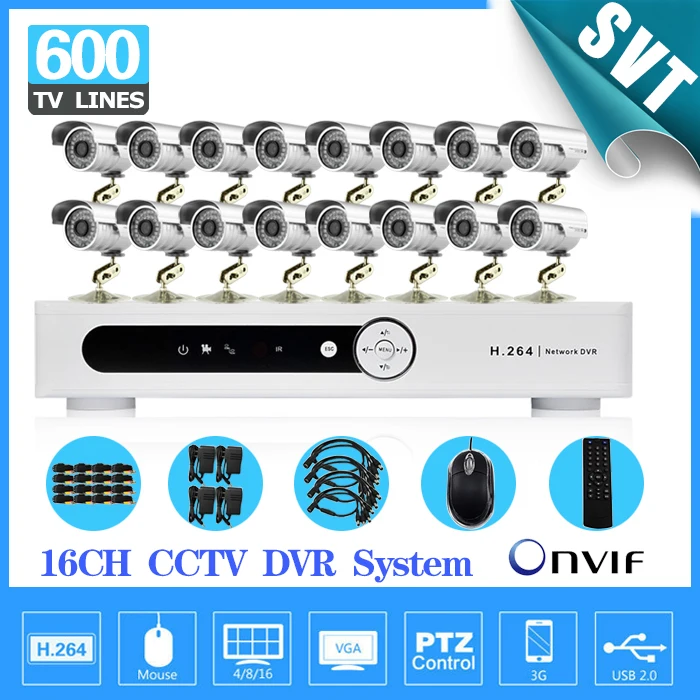 Fast Express 600tvl IR outdoor camera with dvr realtime recording cctv system video kit 16 channel hdmi 1080p SK-040