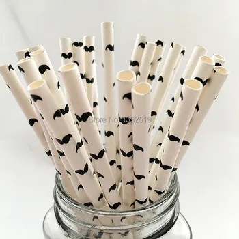 

10500Pcs/Lot Paper Straws with Moustache Patterns For Baby Shower Funny Party Decorations