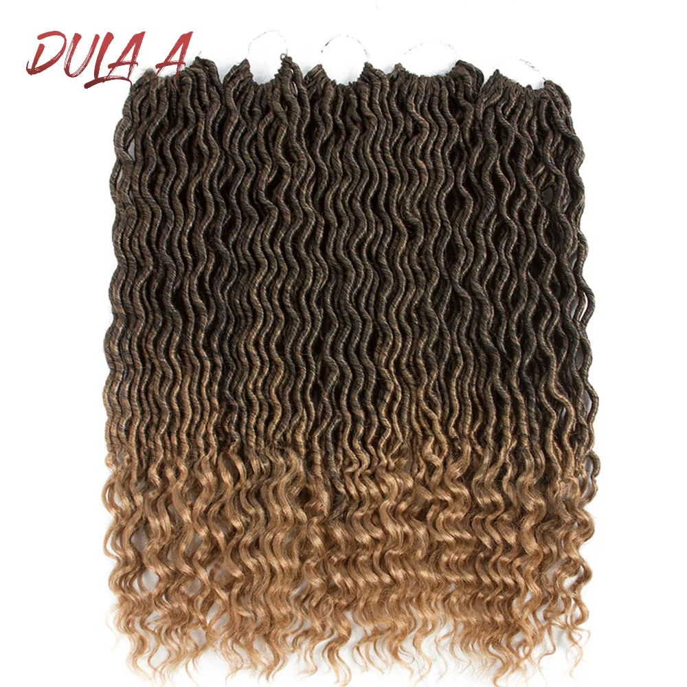 Синтетические косички Dula A Faux locs CURLY плетеные волосы 20 дюймов 24 корня/упаковка
