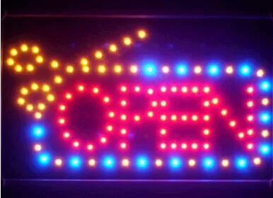 

Barber Hair Cut OPEN Scissor LED Sign led display bussiness shop sign 10*19 inch