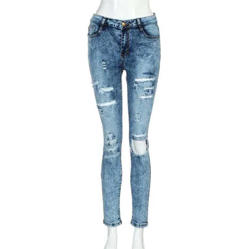 Женские джинсы 2018 Для женщин Повседневное Тонкий Тощий середины талии джинсы длинные джинсовые брюки джинсы облегающие брюки 7,11