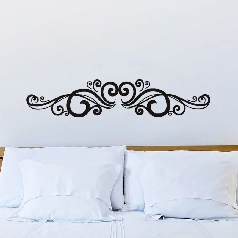 Symmetrical Swirl Flowers Wall Sticker Vinyl Art Wall Decal Home Decor