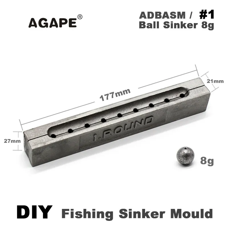 Agape DIY рыболовные шарики грузила пресс форма ADBASM/#1 8g 9 полостей|Рыболовные снасти| |