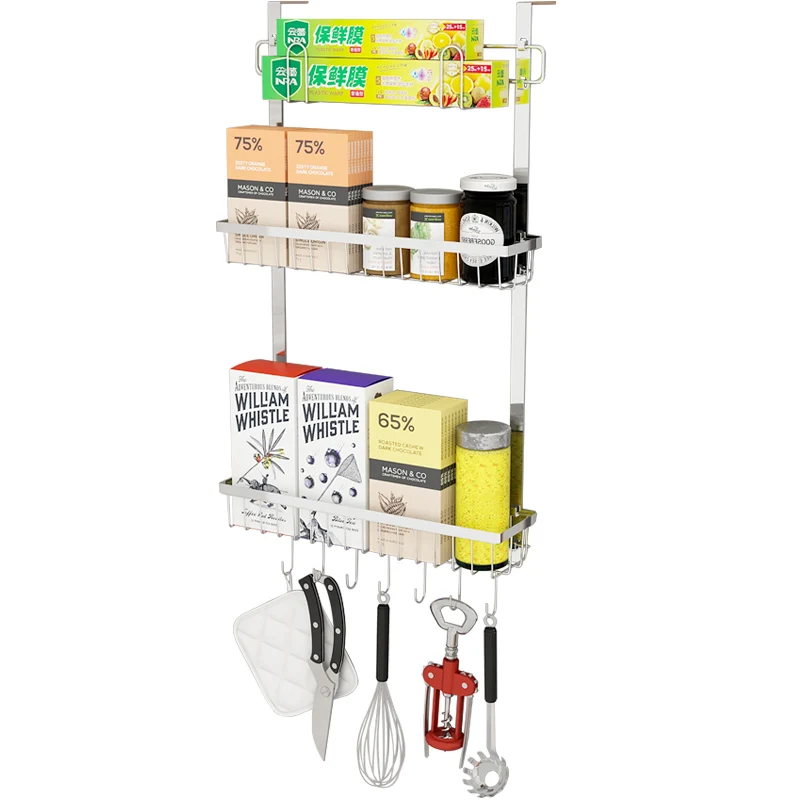  Bathroom Pendant Shower Shelves 304 Stainless Steel Punch-free Shelf Kitchen Refrigerator Racks Spi - 32996055643