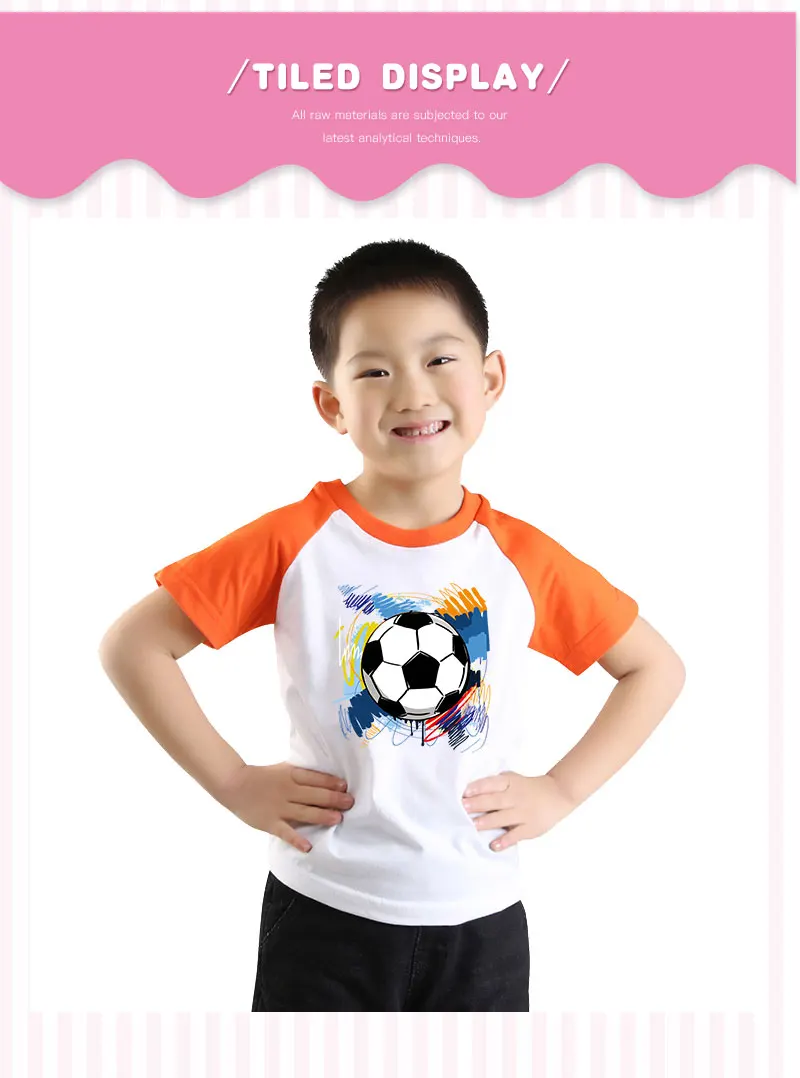 От 2 до 14 лет дети Футбол с принтом для мальчиков; Детские футболки модные хрустальный шар печать летние шорты с длинным рукавом с О-образным вырезом Футболка для малыша футболки для женщин