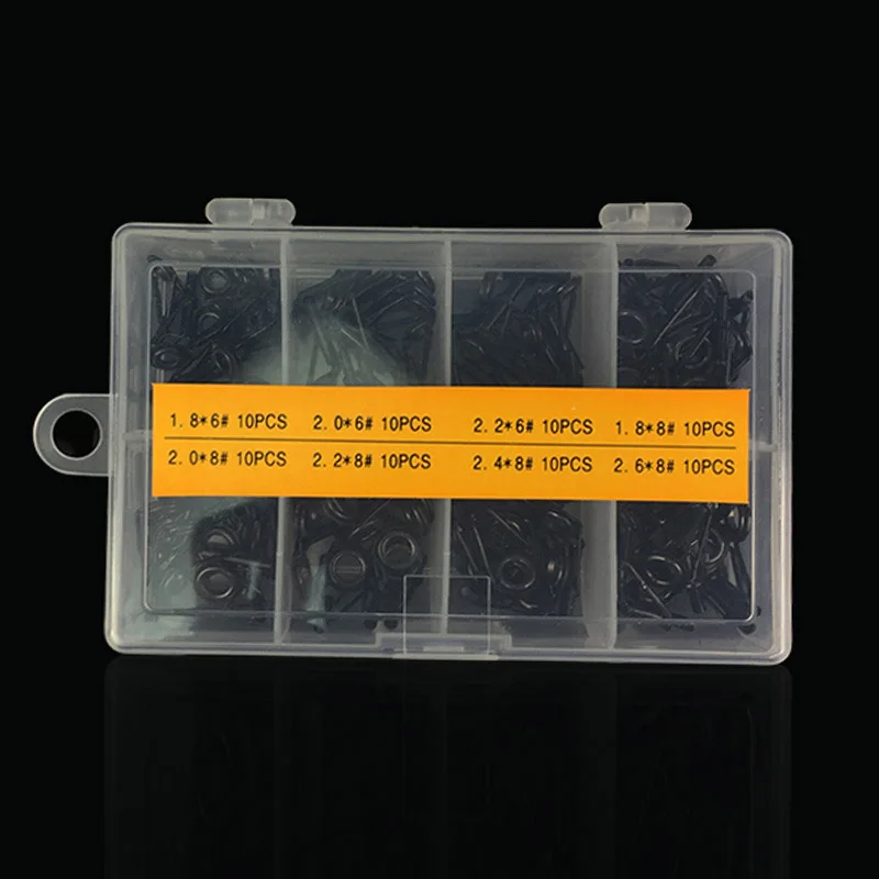 

80 Pcs/ Set Freshwater Fishing Rod Guide Tip Repair Kit Eye Ceramic Carbon Steel Ring YA88
