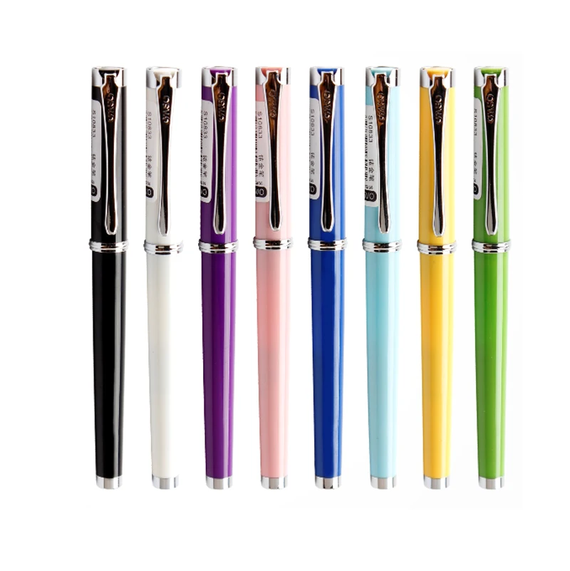 

1pc Colorful 0.5mm Fountain Pen Fine Nib OASO Student Practice Handwriting Ink Pens Business Office School Supplies Stationery