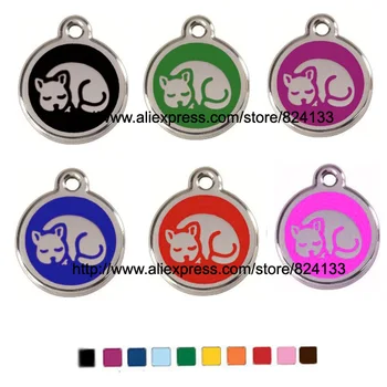 

Unique 30mm sleeping cat shaped id dog tag pet tag for cats engraved tags for dog product,free shipping