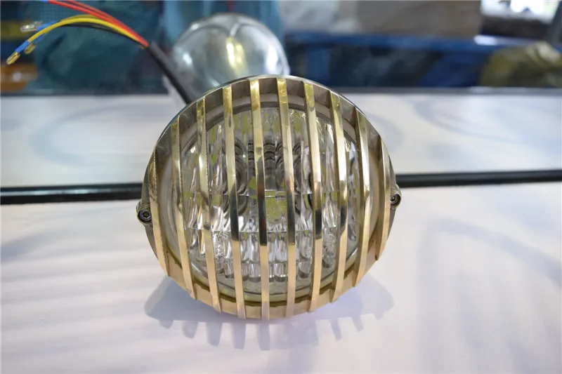 High Quality Motorcycle Bullet Halogen Custom H4 Headlight For HARLEY Light 55/60W Gold+High polish |