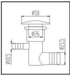 50MM SS Water Jet , Chromed bath air jet