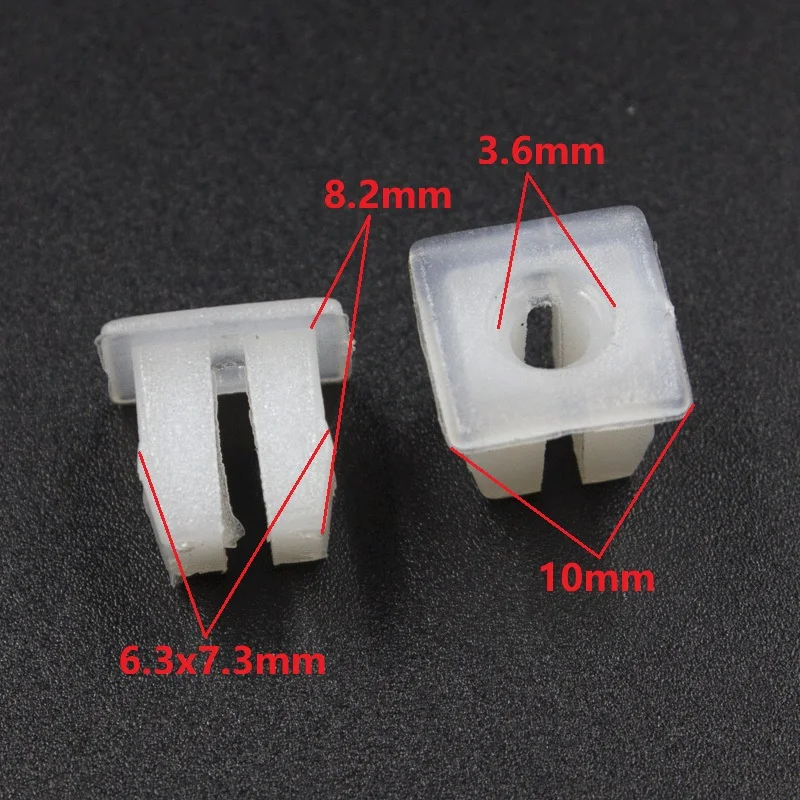 KE LI MI авто огни Монтажная фиксированная Квадратная Головка гайка втулка фиксатор зажимы 6,3x7,3 мм пластиковая застежка автомобильные аксессуары