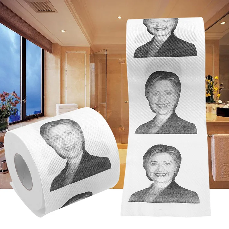Клинтон Дональд Трамп доллар Юмор Туалет Бумага подарок дампа смешной рулетка T32