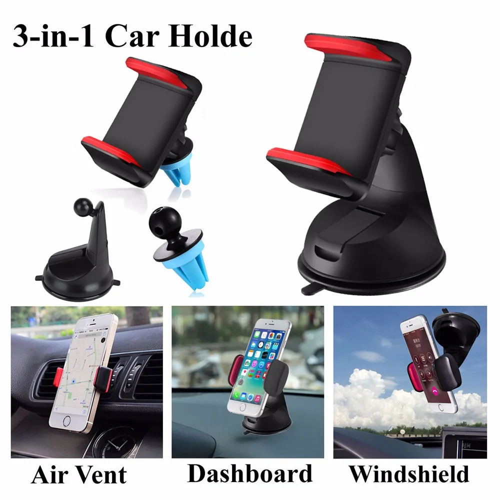 

360 Degree Car Holder Windshield Mount Bracket For Mobile Cell Phone iPhone Samsung GPS