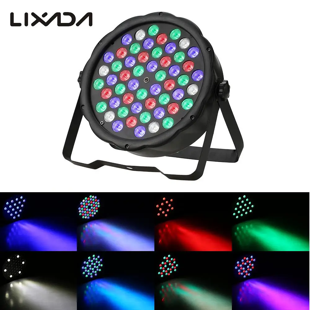 

70W 54LED RGBW Flat Stage Par Light DMX512 Sound Master-slave 8 Channels for Christmas Decorations Bar Club Disco DJ Party Light