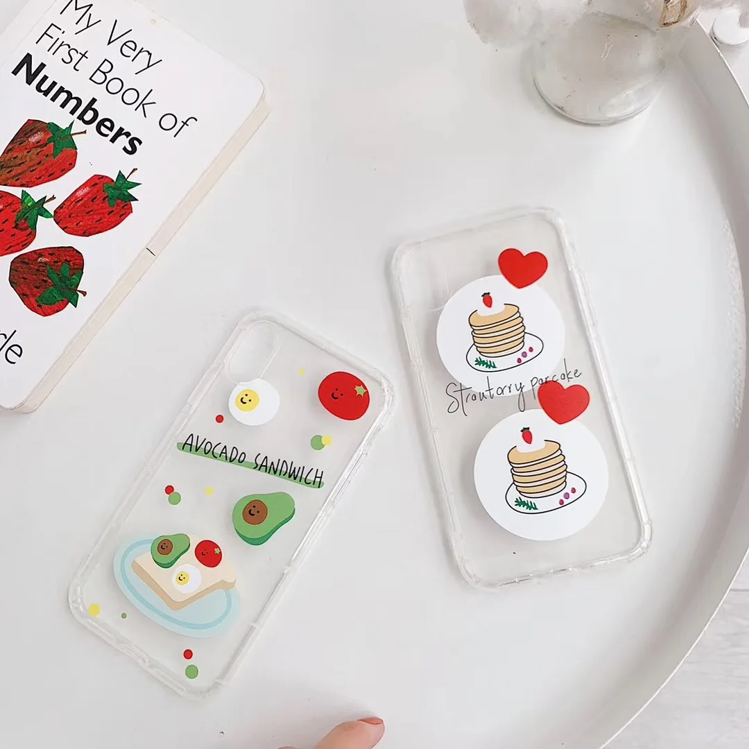 INS Korea Cute Strawberry Cake Avocado phone case for iphone Xs MAX XR X 6 6s