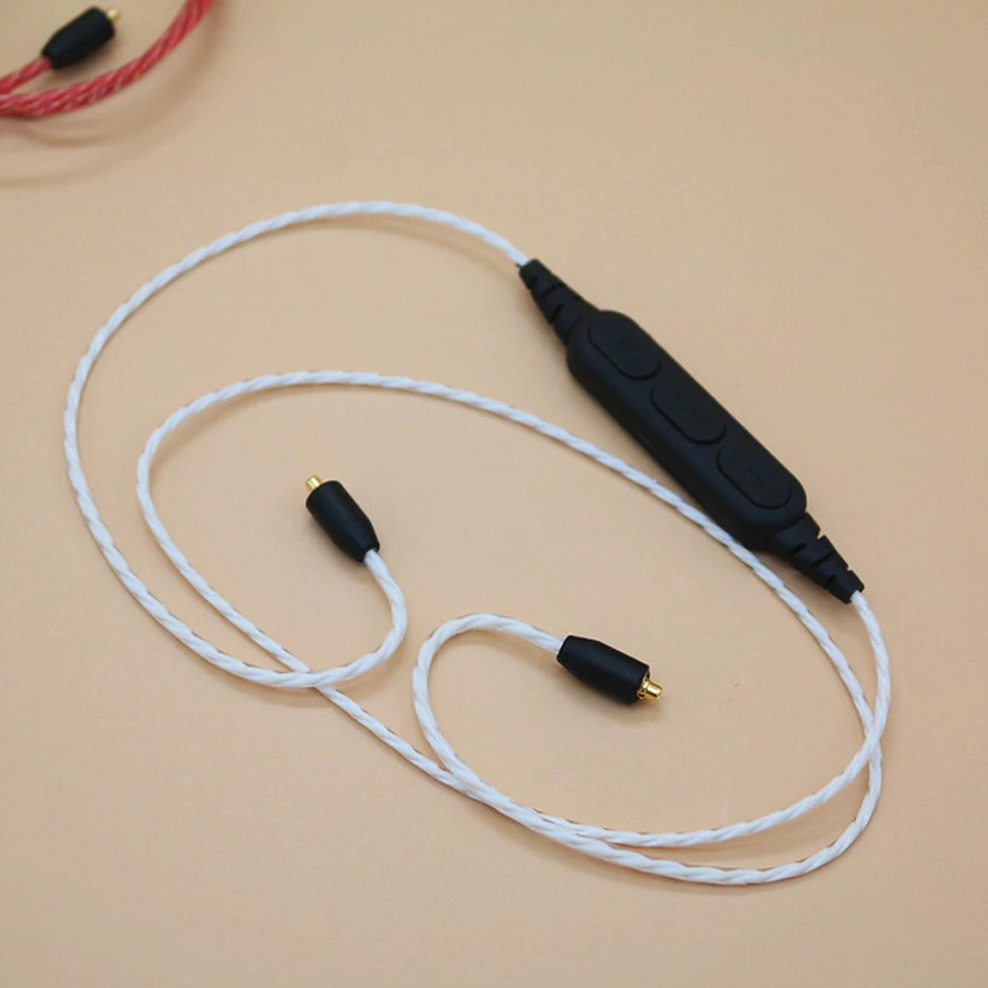 MMCX Bluetooth наушники адаптер кабель Bluetooth для Shure SE215 SE315 SE535 SE846 UE900 наушники беспроводные кабели с micphone - Цвет: White black plug