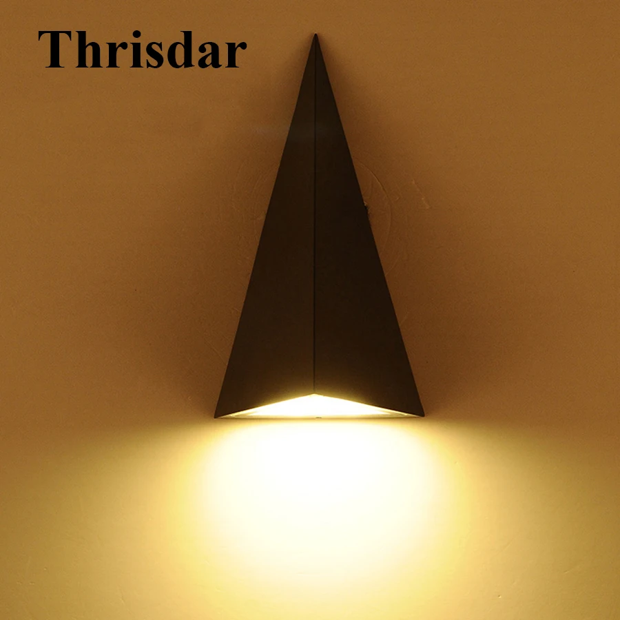 

Thrisdar 9W Outdoor/Indoor Led Wall Lamp Triangle Waterproof Wall Light Fixture Villa Garden Courtyard Aisle Balcony Porch Light