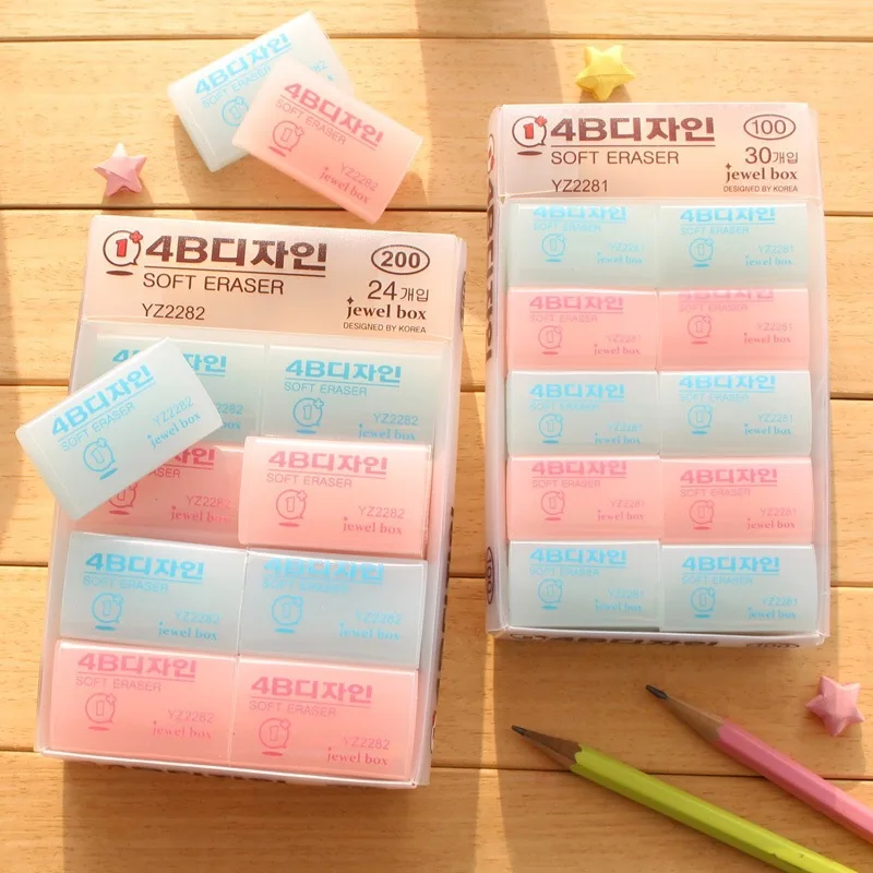 South Korea lovely transparent 4B color eraser kawaii rubber creative
