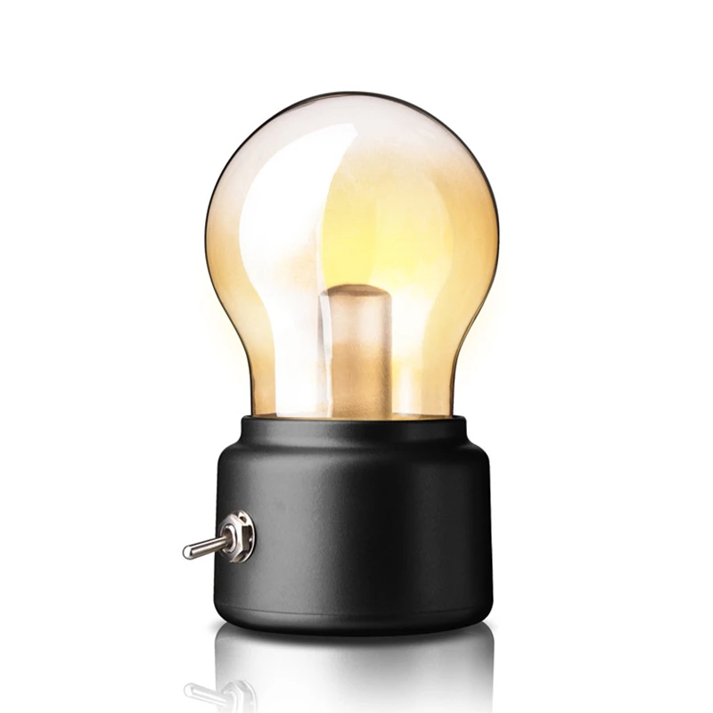 Ретро ламповый светильник Usb зарядка стеклянный светодиодный ночник с двойной энергосберегающей диафрагмой светильник Домашний Светильник ing
