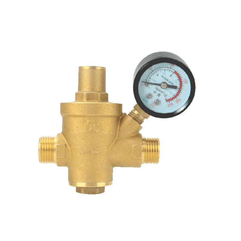 Brass Water Pressure Regulator Valves Witht Pressure Gauge Pressure