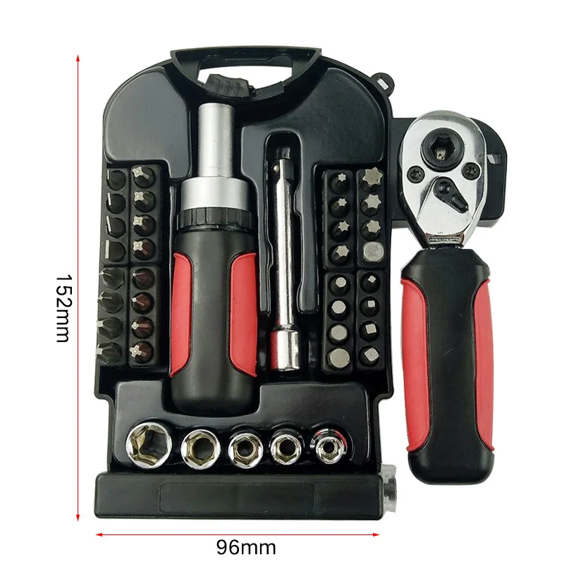 40PCS 1/4" Drive Mini Ratcheting Screwdriver Set With 24 CR V Bits 7