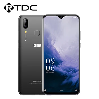 Elephone A6 MAX 6,53 ''водослива Android 9,0 4GB 64GB MT6762V Восьмиядерный 5 V/2A Беспроводная зарядка 3400mAh 4G OTG NFC мобильный телефон