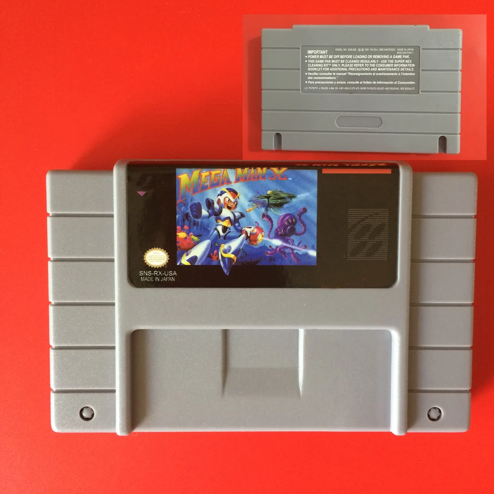 Мега человек X 16 бит NTSC большой серый карточная игра для США Версия игры игрок |