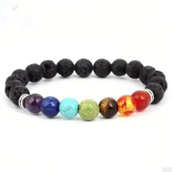 

10 pcs The lava rock energy yoga rock chain health accessory 20 cm 18 grams bead chain fashion design hand chain bracelet