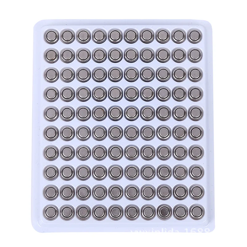 

Cncool New 100pcs/lot 1.5V AG3 LR41 192 G3 Button Battery Alkaline Cell Battery Coin Battery in Tray for Watch Toy Flashlight