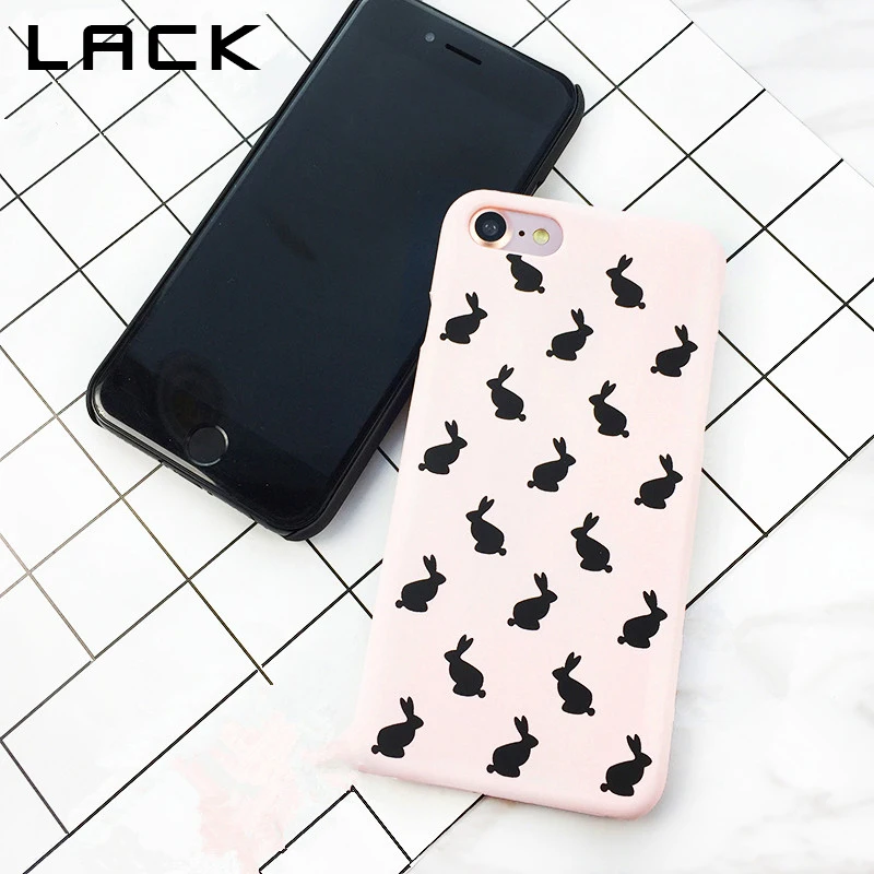 LACK Cartoon Animal Rabbit Painting Case For iphone7 Case For iphone 5S SE 6 6S 7 8 Plus Fashion Hard PC Frosted Cute Back Cover