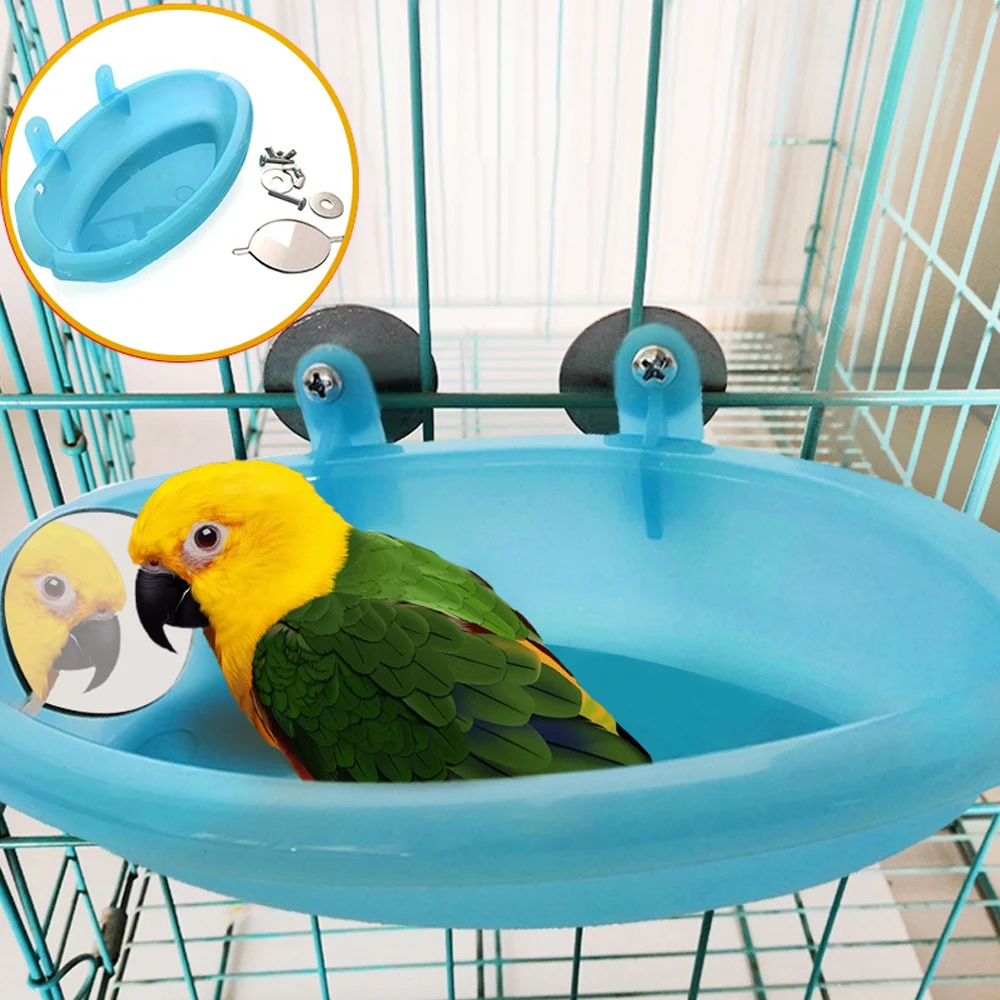 Ванна для попугая с зеркалом аксессуары для клетки для домашних животных зеркало для ванной душевая коробка клетка для птиц маленькая клетка для попугая птиц игрушки для птиц A