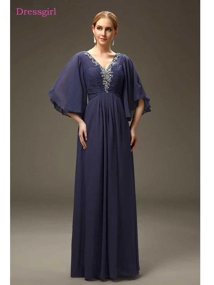 Donkergrijs 2019 Moeder Van De Bruid Jurken A-lijn Halve Mouwen Chiffon Lace Kralen Lange Elegante Bruidegom Moeder Jurken Wedding Donkergrijs 2019 Moeder Van De Bruid Jurken A-lijn Halve Mouwen Chiffon Lace Kralen Lange Elegante Bruidegom Moeder Jurken Wedding