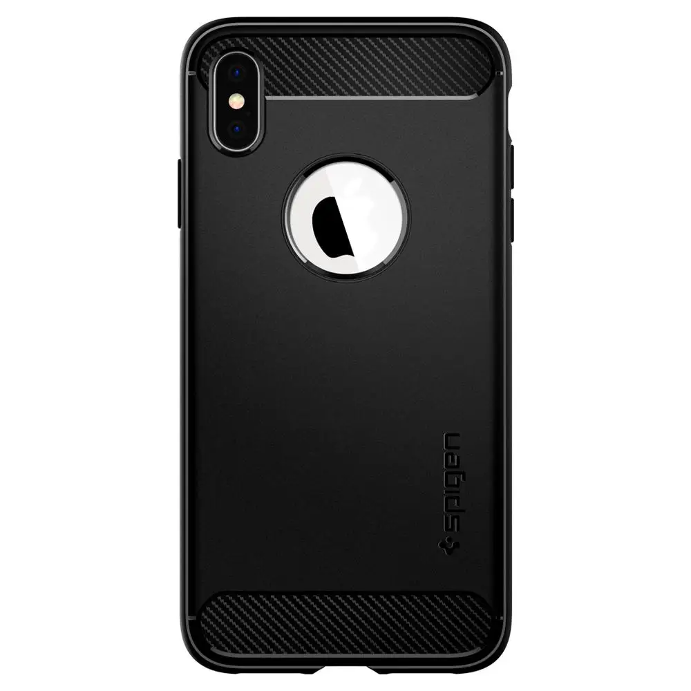 Прочный защитный черный чехол Spigen для iPhone XS Max(6," - Цвет: Matte Black