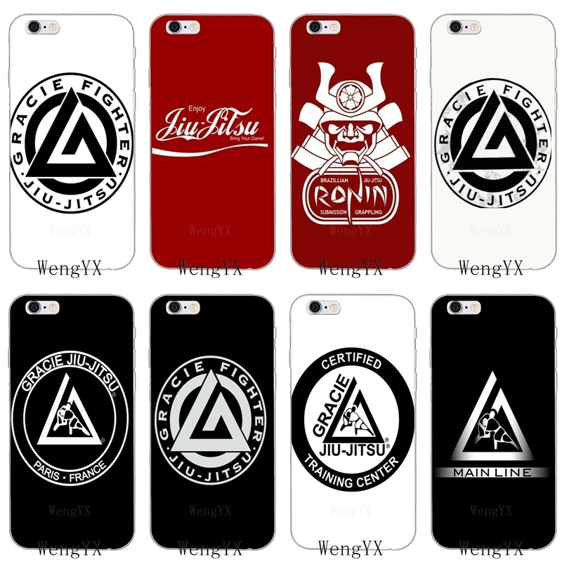 

popular Gracie Jiu Jitsu Slim silicone Soft phone case For iPhone 4 4s 5 5s 5c SE 6 6s plus 7 7plus 8 8plus X
