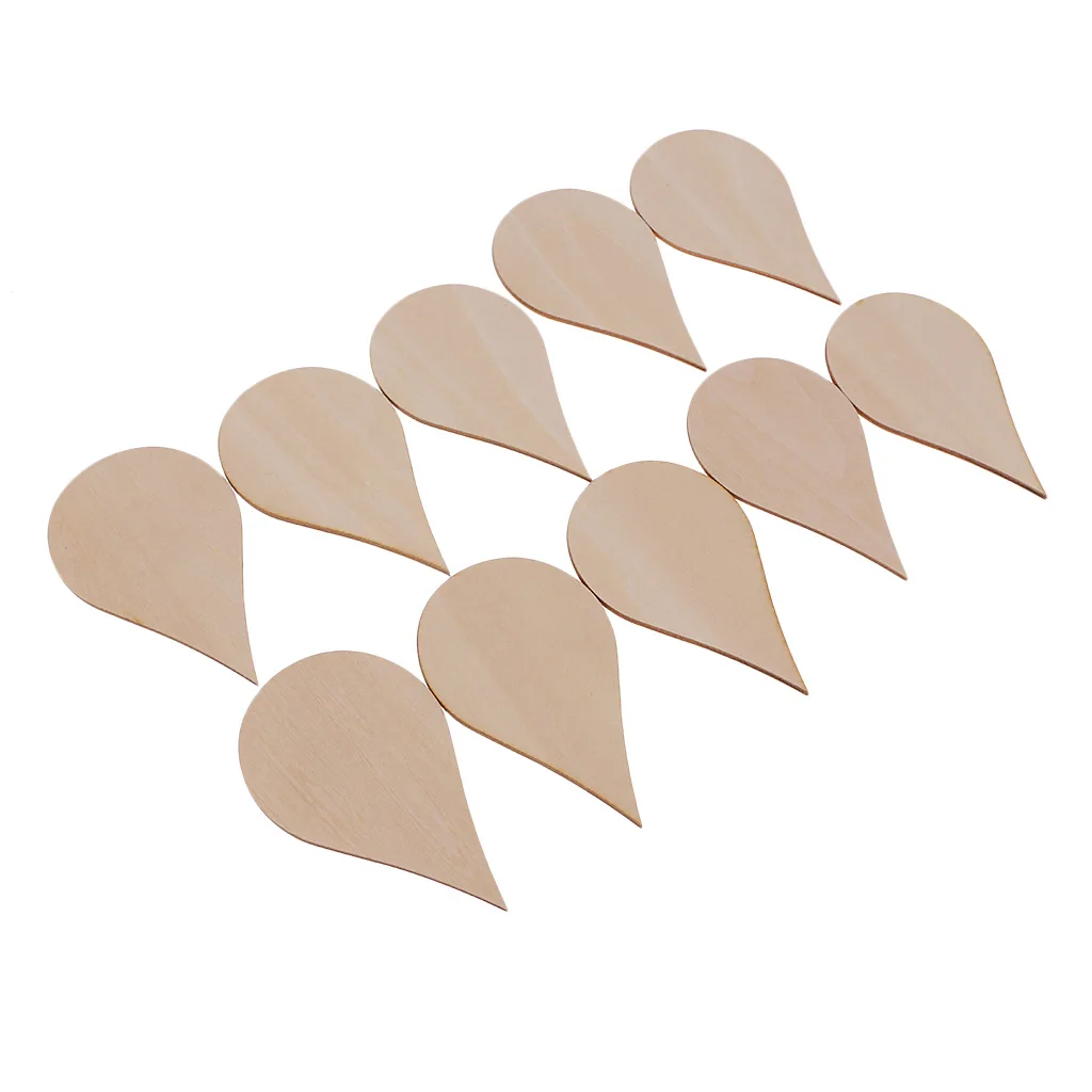 Wooden MDF Drop Shapes Craft Blank Wood Embellishment for Scrapbooking Wedding Party Baby Feet Christmas Decorations DIY