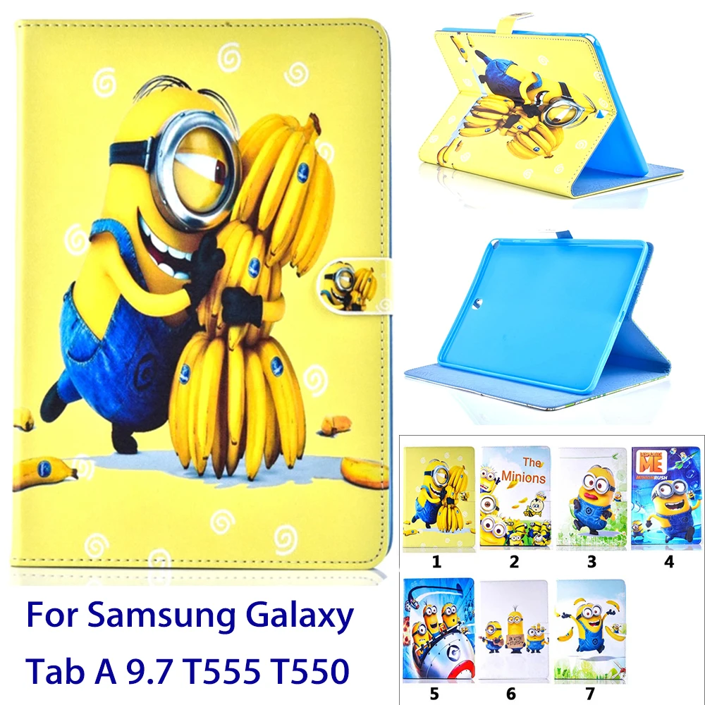 Чехол для Samsung Galaxy Tab A 9 7 T555 T550 прекрасный мультфильм видов Миньоны модели