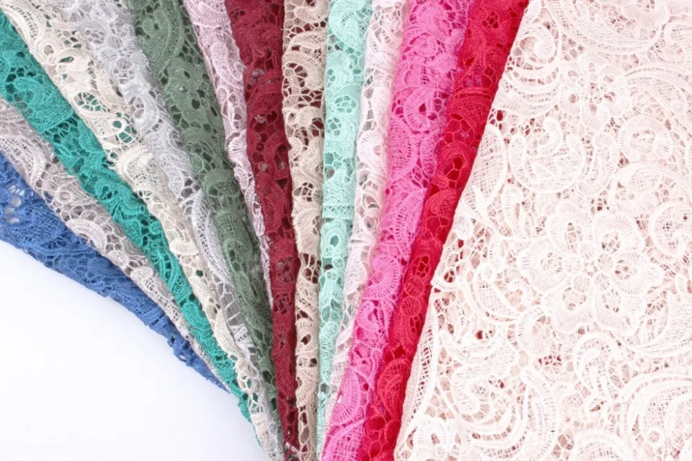 wholesale water soluble lace fabrics 15yard/lot 17 color Pierced