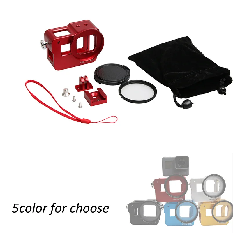 

Aluminum Hero 7 case Alloy cage Protective Housing Case Cover Metal frame for GoPro Go Pro hero5 hero 5 6 7 Camera Accessory