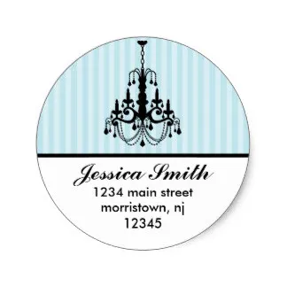 3.8cm Elegant Chandelier and Stripes Address Labels | Дом и сад