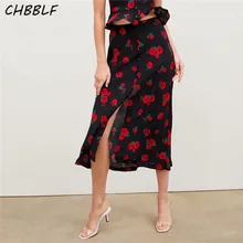 CHBBLF женская элегантная плиссированная юбка с цветочным принтом Женская Повседневная стильная юбка на молнии BGB9354