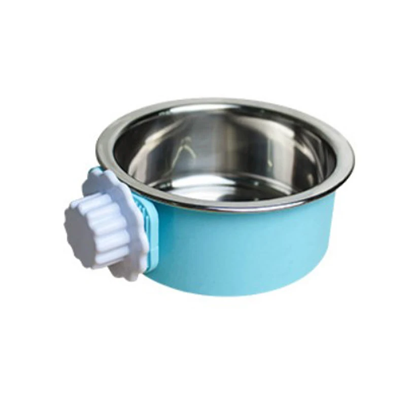 Pet Bowl Stainless Steel Water Food Feeder Feeding Dog Puppy Cat Hanging Cage Square Bowls Pet Supplies Pet Dog Cat Crate Cage - Цвет: A