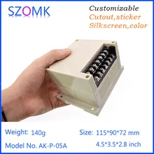 1psc 115*90*40mm power supply high switch sticker  abs plastic din rail housing pcb  junction box for electronics